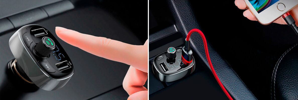 Baseus T typed Bluetooth MP3 Charger With Car Holder